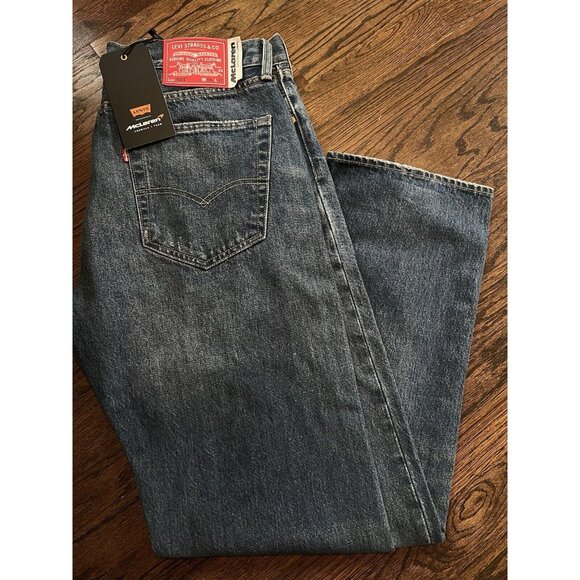 NWT Levi's x McLaren Racing 501 Jeans Mens Size 36x32 Vintage Dark Blue - Picture 1 of 9